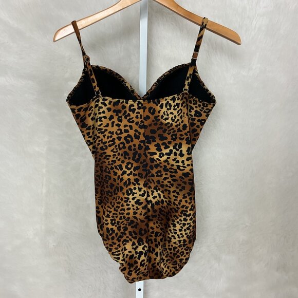 Miraclesuit Rialto Leopard Sweetheart Neck Shirred One Piece Swimsuit US 14 - Picture 4 of 7